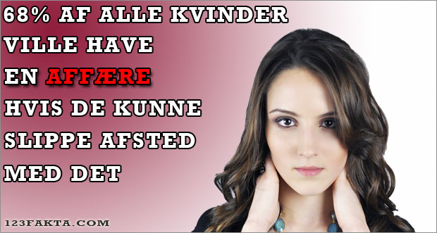 68% af alle kvinder haluaisivat olla affære, hvis de vidste, de kunne slippe afsted med det