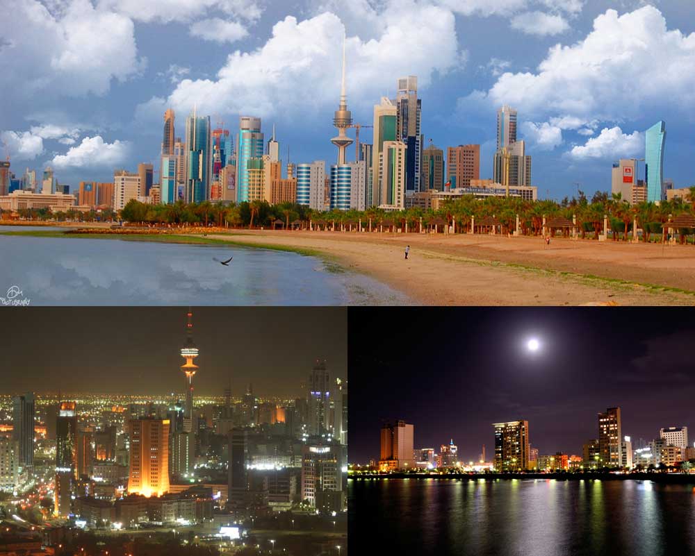 Kuwait City er kendt for sine mange skyskrabere.