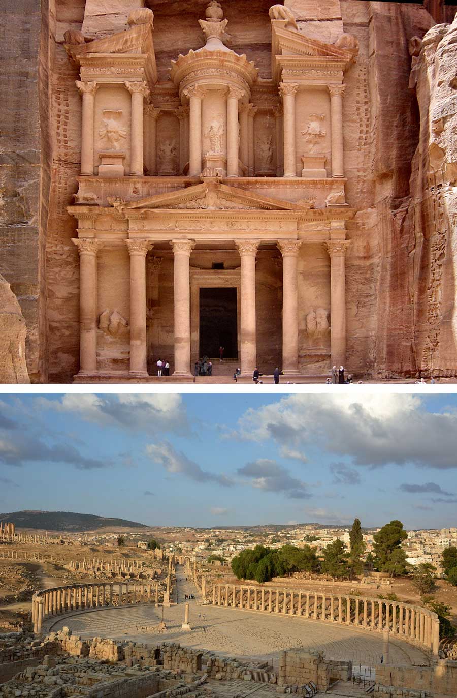 Fakta: Petra ja Jerash ovat Jordanian tunnetuimpia nähtävyyksiä.