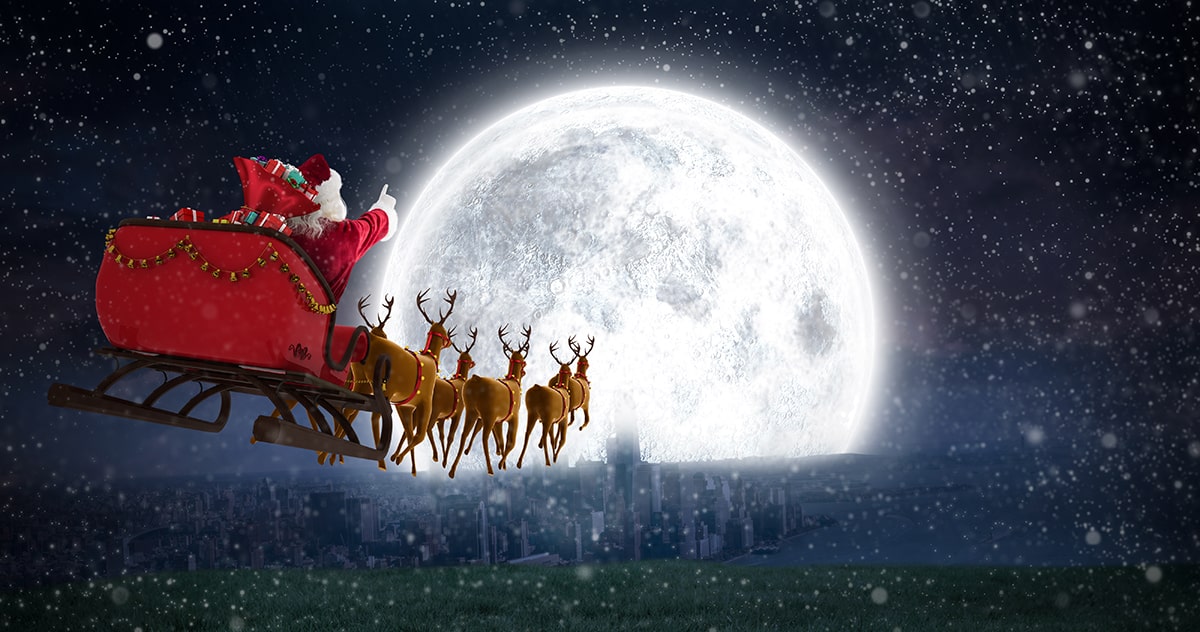 Santa Claus on his sleigh