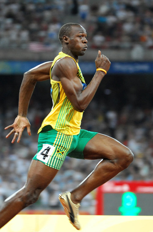 Fakta: Usain Bolt har en tophastighed på 44,72 km/t.